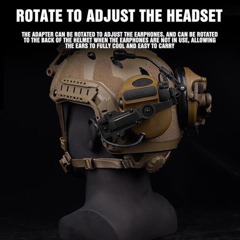 Tactical Helmet ARC Rail Adapter Accessories Headphones Holder with COMTAC 3 Headsets OPS Core ARC and Team Wendy M LOK Rail in Kuwait