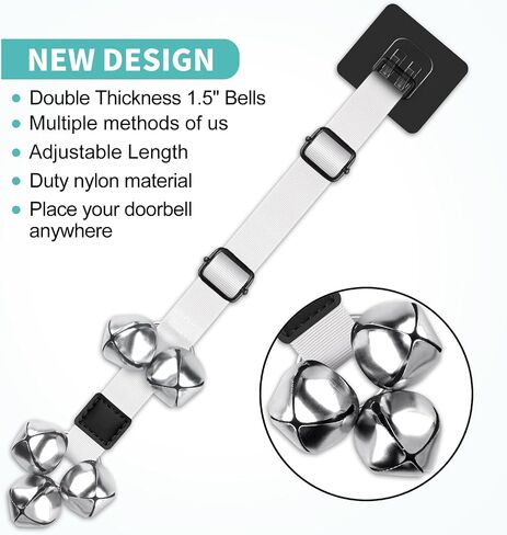 BLUETREE Dog Bells to Go Outside Dog Door Bell Premium Quality Buckle Adjustable Dog Bell Dog Attached to doorknob or Anywhere Near The Door, Length and Height Adjustable in Saudi Arabia