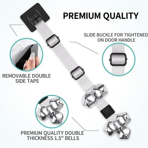 BLUETREE Dog Bells to Go Outside Dog Door Bell Premium Quality Buckle Adjustable Dog Bell Dog Attached to doorknob or Anywhere Near The Door, Length and Height Adjustable in Saudi Arabia