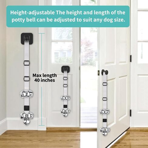 BLUETREE Dog Bells to Go Outside Dog Door Bell Premium Quality Buckle Adjustable Dog Bell Dog Attached to doorknob or Anywhere Near The Door, Length and Height Adjustable in Saudi Arabia