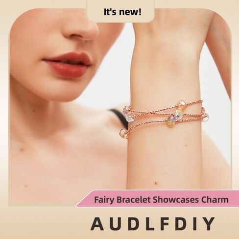 Fashionable high-end bracelet with Swarovski elements, crystal multi-layered bracelet, birthday gift for girlfriend (silvery) in Saudi Arabia