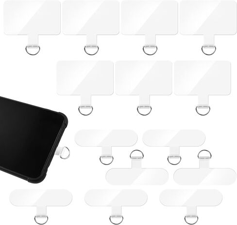 14 Pieces Clear Phone Tether Tab Universal Phone Lanyard Patch Without Adhesive for Most Smartphones Phone Cases in Kuwait