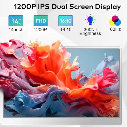 15.6" Laptop Screen Extenders for 12-18.5"Laptops, Triple Portable Desktop Monitors 1080P FHD IPS, Compatible with Windows,Surface,MacO (M1/M2/M3/M4 Pro & M1/M2/M3/M4 Max) Powered by USB-C & HDMI in Kuwait