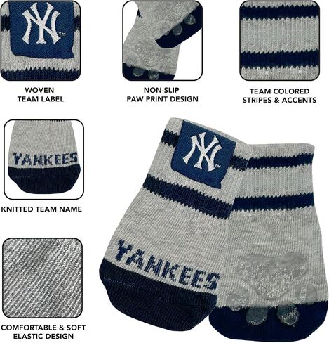 MLB Los Angeles Dodgers Anti Slip Dog Socks with Elastic Ribbed Top, Size X-Small/Small. Indoor/Outdoor Socks, Best Dog Paw Protector, 2 Pairs of Pet Socks with Your Favorite Baseball Sports Team in Saudi Arabia