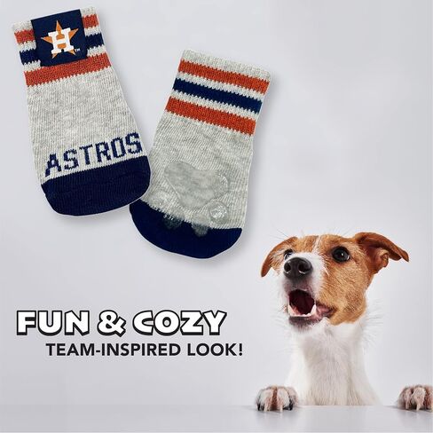 MLB Los Angeles Dodgers Anti Slip Dog Socks with Elastic Ribbed Top, Size X-Small/Small. Indoor/Outdoor Socks, Best Dog Paw Protector, 2 Pairs of Pet Socks with Your Favorite Baseball Sports Team in Saudi Arabia