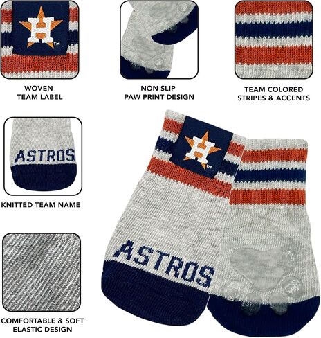 MLB Los Angeles Dodgers Anti Slip Dog Socks with Elastic Ribbed Top, Size X-Small/Small. Indoor/Outdoor Socks, Best Dog Paw Protector, 2 Pairs of Pet Socks with Your Favorite Baseball Sports Team in Saudi Arabia