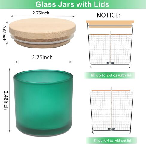 MILIVIXAY 20 Pack 4 OZ Clear Glass Candle Jars with Lids and Candle Making Kits - Bulk Small Empty Candle Jars for Making Candles - Spice, Powder Containers. in Saudi Arabia