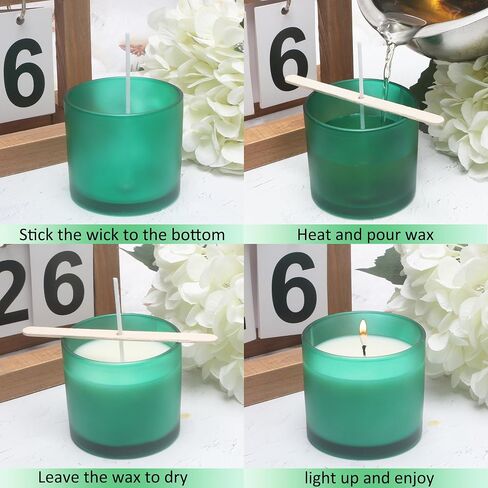 MILIVIXAY 20 Pack 4 OZ Clear Glass Candle Jars with Lids and Candle Making Kits - Bulk Small Empty Candle Jars for Making Candles - Spice, Powder Containers. in Saudi Arabia