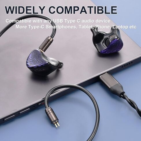 QOA Kinera Celest RUYI IEM Cable with Mic,2 Core 16 OFC Wires Replacement Detachable Cable,Aux Cable HiFi in Ear Earphone Cable for Audiophile Musician in Saudi Arabia