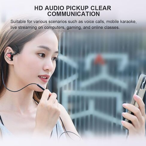 QOA Kinera Celest RUYI IEM Cable with Mic,2 Core 16 OFC Wires Replacement Detachable Cable,Aux Cable HiFi in Ear Earphone Cable for Audiophile Musician in Saudi Arabia