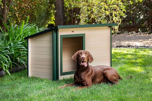 ECOFLEX Rustic Lodge Gray Dog House – Extra Large, 10-YR Warranty - Non-Toxic, Eco-Friendly w/Raised Floor. in Saudi Arabia