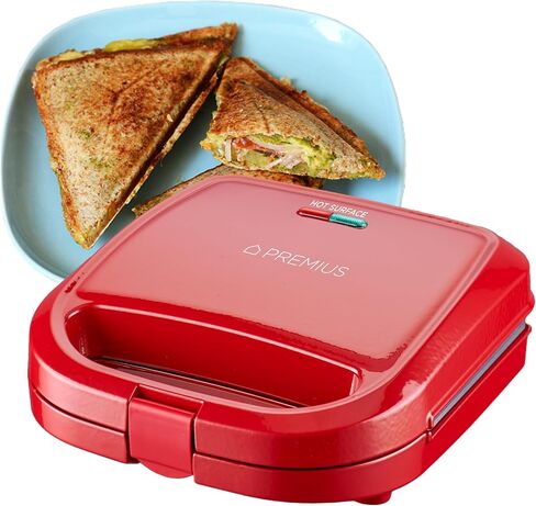 Ceramic NonStick Double Slice Sandwich Maker, Indicator Lights, Cool Touch Handle, Great for Grilled Cheese, French Toast, Tuna Melt, Egg & Cheese and Pancake Sandwich, Easy Clean (Turquoise) in Saudi Arabia