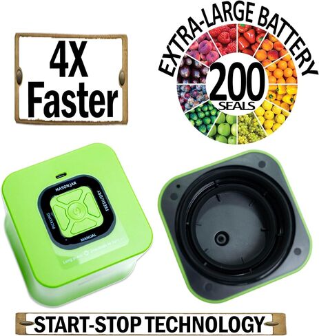Supa Ant 4in1 Electric Mason Jar Vacuum Sealer Machine for Wide & Regular Mouth Jar - Food Saver Vacuum Sealer Machine - Multipurpose Portable Electric Can Sealing Kit for Canning Supplies Food in Saudi Arabia