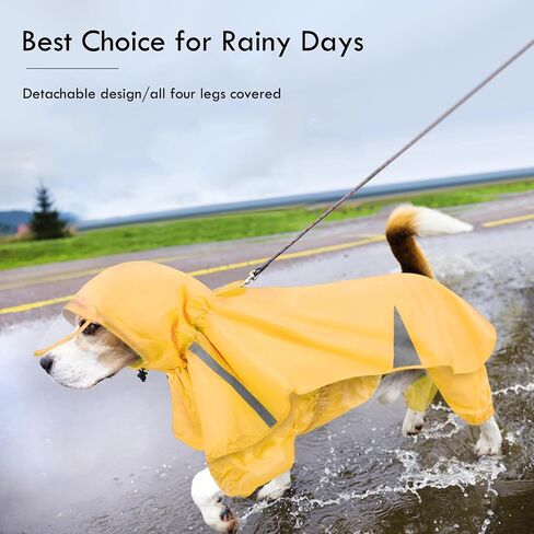 BAMY 2 Pcs Large Dog Raincoat Hooded Split Dogs Poncho and Hoodie Waterproof Pet Rain Wear Light Breathable Suit Adjustable Pet Outfit for Medium Large Dogs (4XL (Chest Circumference 23.6in), Pink) in Saudi Arabia