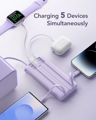 VRURC Portable Charger Built in 4 Cables, 10000mAh Power Bank in Saudi Arabia