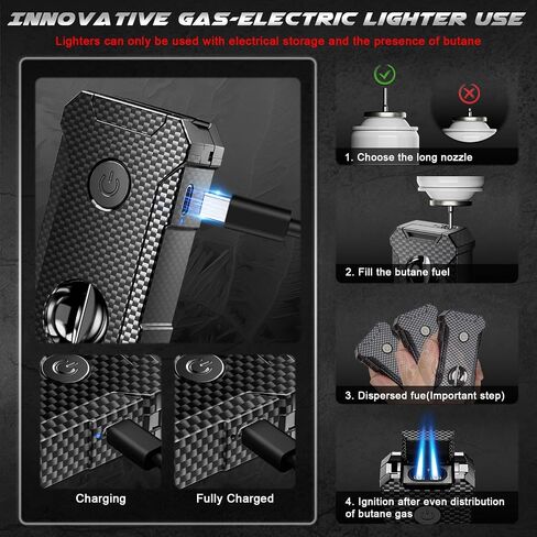 5-in-1 Torch Lighter with Cutter, Punch, Holder, and Draw Enhancer Tool, Adjustable Dual Jet Flames, Trendy Gift for Men, Refillable Butane Lighter, Rechargeable Lighters for Candle, Travel Outdoors in Saudi Arabia