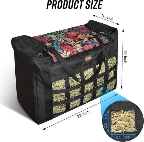 Hay Bag for Horses,Slow Feeder for Horse/Donkey/Goat, Premium 1680D Oxford Cloth,Easy to Fill and Hang with Extra Large Opening in Kuwait