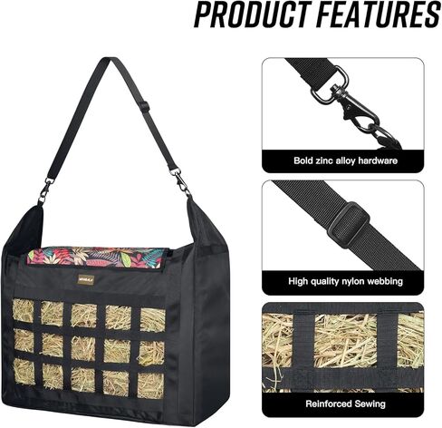 Hay Bag for Horses,Slow Feeder for Horse/Donkey/Goat, Premium 1680D Oxford Cloth,Easy to Fill and Hang with Extra Large Opening in Kuwait
