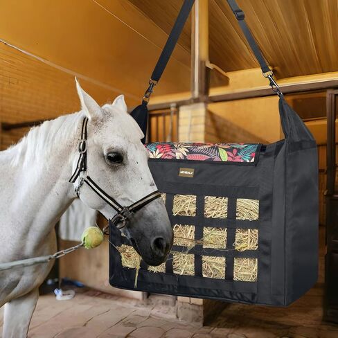 Hay Bag for Horses,Slow Feeder for Horse/Donkey/Goat, Premium 1680D Oxford Cloth,Easy to Fill and Hang with Extra Large Opening in Kuwait