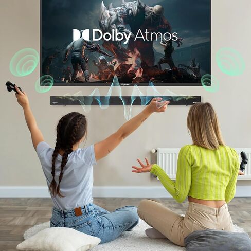 SYLVOX Outdoor Soundbar, Dolby Atmos, IP65 Waterproof, 2.1 Channel, Bluetooth 5.3, HDMI/AUX/ARC/Optical/USB, Ultra-Slim Design, 4 EQ Modes, Works Outdoor TV(Elf S3) in Kuwait