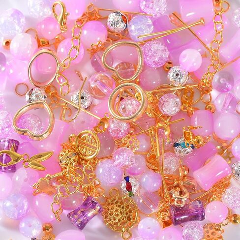 120g Random Glass Beads Kit for Jewelry Making, 6-10mm Round Crystal Glass Beads for Bracelet Making (White) in Kuwait