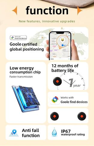 Android Mini GPS Tracker Air Smart Tags localizador Locator Works with Google Find My Device (Android Only), for Elderly Pet Pets Dog Cat Car Luggage Vehicle Motorcycle Tracking Worldwide,Waterproof in Kuwait