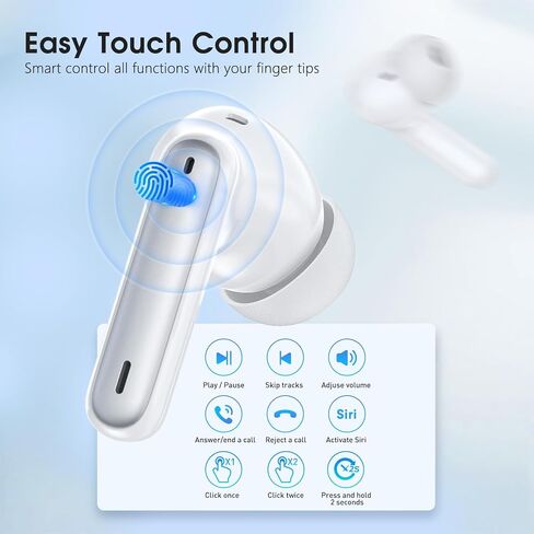 Wireless Earbuds Bluetooth Headphones 50H Playtime Ear Buds, Active Noise Cancelling, IPX7 Waterproof, HD Stereo Sound with Mic, for Sports/Gym (Black) in Kuwait