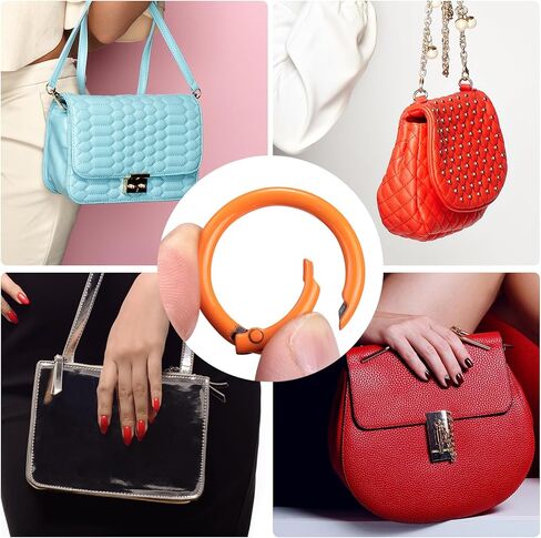 24Pcs Colorful Metal Spring O Rings, 24mm Round Carabiner Snap Clip Trigger Buckles Spring Keyrings DIY Accessories for Bag Purse Handbag Keychains in Kuwait