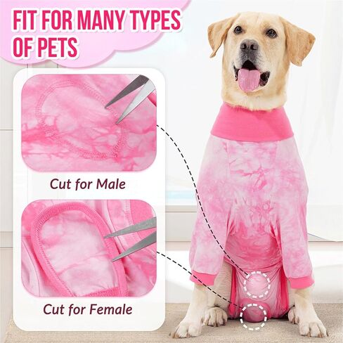 Lukovee Recovery Suit for Dogs - Soft Onesie Dog Surgery Suit for Female Male Dogs, Breathable Dog Surgical Recovery Suit Prevent Licking Spay Recovery Suit Dog E-Collar & Cone Alternative(M,Pink) in Saudi Arabia