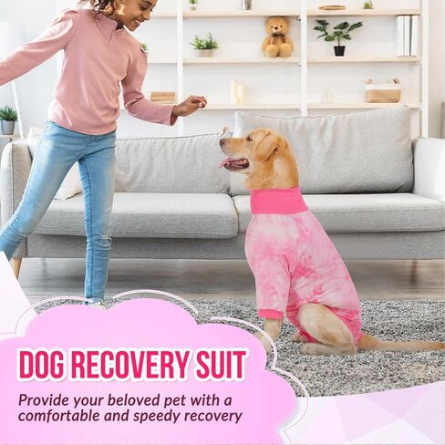Lukovee Recovery Suit for Dogs - Soft Onesie Dog Surgery Suit for Female Male Dogs, Breathable Dog Surgical Recovery Suit Prevent Licking Spay Recovery Suit Dog E-Collar & Cone Alternative(M,Pink) in Saudi Arabia