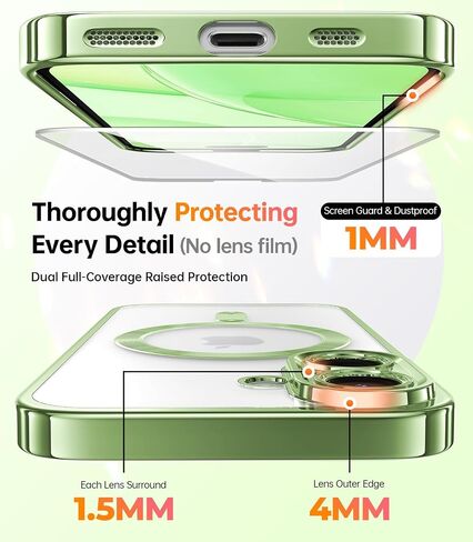 Meifigno Designed for iPhone 17 Pro Case 6.3", [Glitter Card & Wrist Strap] [Compatible with MagSafe] [1HD +1X Privacy Screen Protectors] Surround Raised Lens Protection for 17 Pro Case, Orange in Saudi Arabia