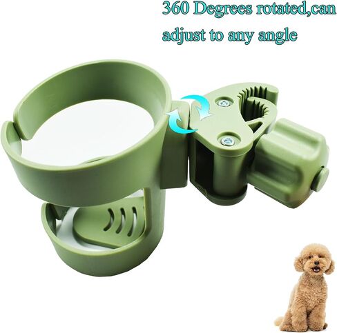 Universal Dog Stroller Cup Holder - Convenient Drink Holder for Small Dog, Puppy, and Cat Strollers - Fits Most Stroller Models - Perfect as a Gift for Pet Owners (Black) in Saudi Arabia