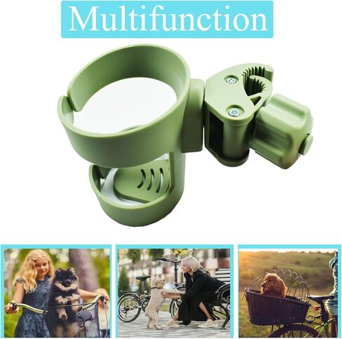 Universal Dog Stroller Cup Holder - Convenient Drink Holder for Small Dog, Puppy, and Cat Strollers - Fits Most Stroller Models - Perfect as a Gift for Pet Owners (Black) in Saudi Arabia
