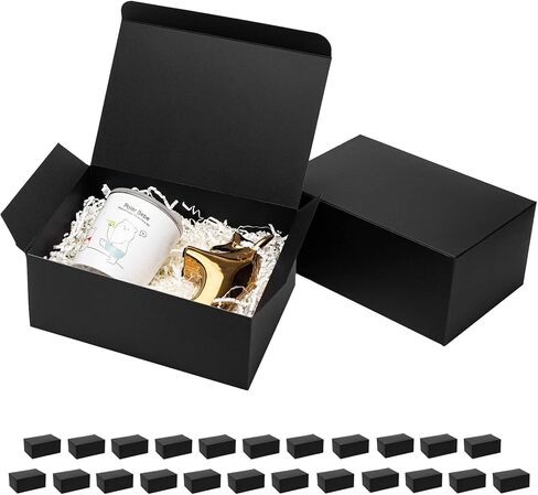 Mcfleet Black Gift Boxes with Lids 6x6x4 Inches 10 Pack Groomsmen Proposal Cardboard Craft Small Gift Box for Christmas, Wedding, Graduation, Holiday, Birthday Presents Packaging in Saudi Arabia