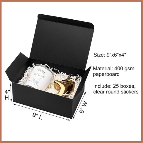 Mcfleet Black Gift Boxes with Lids 6x6x4 Inches 10 Pack Groomsmen Proposal Cardboard Craft Small Gift Box for Christmas, Wedding, Graduation, Holiday, Birthday Presents Packaging in Saudi Arabia