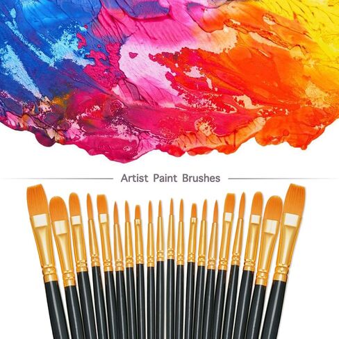 BOSOBO Paint Brushes Set, 6 Pack 60 Pcs Round Pointed Tip Paintbrushes Nylon Hair Artist Acrylic Paint Brushes for Acrylic Oil Watercolor, Face Nail Art, Miniature Detailing & Rock Painting, Pink in Saudi Arabia