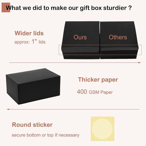Mcfleet Black Gift Boxes with Lids 6x6x4 Inches 10 Pack Groomsmen Proposal Cardboard Craft Small Gift Box for Christmas, Wedding, Graduation, Holiday, Birthday Presents Packaging in Saudi Arabia