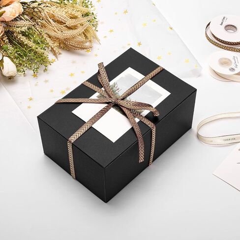 Mcfleet Black Gift Boxes with Lids 6x6x4 Inches 10 Pack Groomsmen Proposal Cardboard Craft Small Gift Box for Christmas, Wedding, Graduation, Holiday, Birthday Presents Packaging in Saudi Arabia