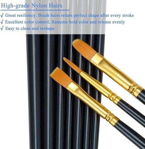 BOSOBO Paint Brushes Set, 6 Pack 60 Pcs Round Pointed Tip Paintbrushes Nylon Hair Artist Acrylic Paint Brushes for Acrylic Oil Watercolor, Face Nail Art, Miniature Detailing & Rock Painting, Pink in Saudi Arabia