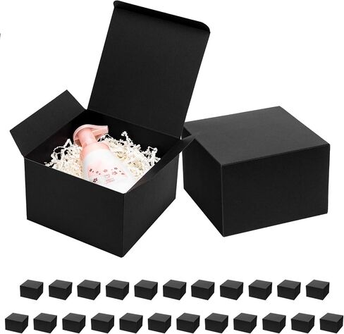 Mcfleet Black Gift Boxes with Lids 6x6x4 Inches 10 Pack Groomsmen Proposal Cardboard Craft Small Gift Box for Christmas, Wedding, Graduation, Holiday, Birthday Presents Packaging in Saudi Arabia