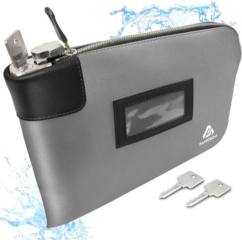 Waterproof Cash Bag with lock and 2 Keys, Money bag with Zipper, 11 x 9 Inch, Orange in Saudi Arabia