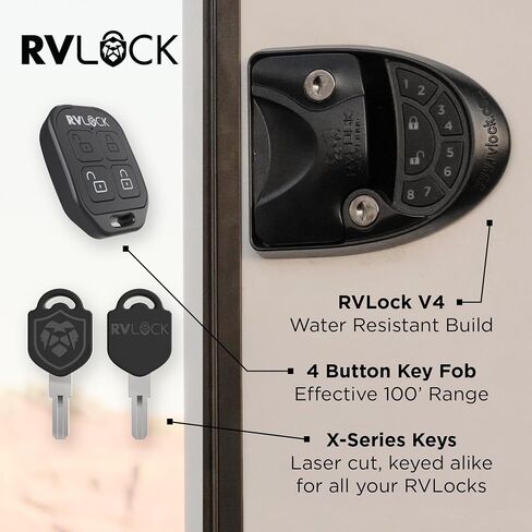 RVLOCK V4 RV Door Lock لوحة مفاتيح دخول بدون مفتاح ، ومزلاج باب متين العربة ، واستبدال قفل RV الممتاز بتقنية أمان حاصلة على براءة اختراع in Saudi Arabia