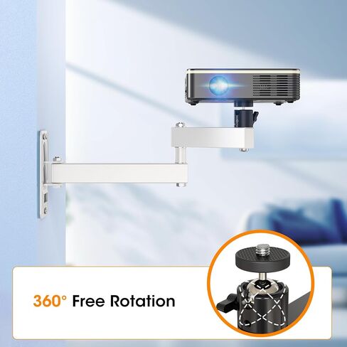 Universal Porjector Mount Foldable Projector Wall Mount 1/4" Screw, Adjustable Tilt&Swivel Hanging Projector Bracket Holder Wall Mount Hanger Rack Stand for Projector with Cable Ties in Kuwait