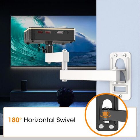 Universal Porjector Mount Foldable Projector Wall Mount 1/4" Screw, Adjustable Tilt&Swivel Hanging Projector Bracket Holder Wall Mount Hanger Rack Stand for Projector with Cable Ties in Kuwait