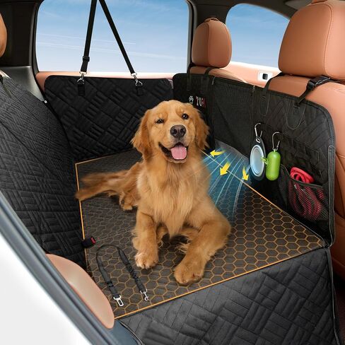 Kohree Dog Car Seat Cover for Small Dogs, Hard Bottom Dog Car Seat Cover for Back Seat with Upgraded PVC Pipe, Waterproof 600D Car Hammock for Dogs Pet Back Seat Extender for Cars SUV Truck-S in Saudi Arabia
