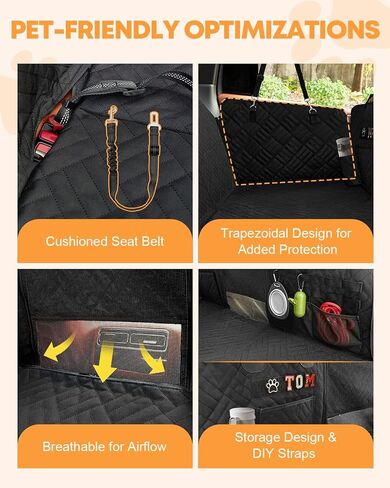 Kohree Dog Car Seat Cover for Small Dogs, Hard Bottom Dog Car Seat Cover for Back Seat with Upgraded PVC Pipe, Waterproof 600D Car Hammock for Dogs Pet Back Seat Extender for Cars SUV Truck-S in Saudi Arabia