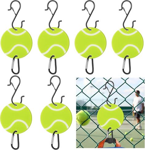 6 Pcs Bag Hook for Fence, Sports Fence Hook, Bag Clip for Fence, Metal Backpack Hooks with Acrylic Board, Fence Hooks for Bat Bag Water Bottle Lover Player Gifts (Baseball) in Saudi Arabia