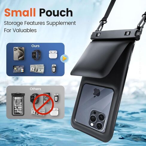 Floating Waterproof Phone Pouch - 2 Pack IPX8 Waterproof Phone Bag with Double Space, Waterproof Phone Case with Lanyard for iPhone 16 15 14 13 Pro Max Galaxy S24+ S23, Beach Cruise Ship Essentials in Kuwait