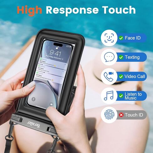 Floating Waterproof Phone Pouch - 2 Pack IPX8 Waterproof Phone Bag with Double Space, Waterproof Phone Case with Lanyard for iPhone 16 15 14 13 Pro Max Galaxy S24+ S23, Beach Cruise Ship Essentials in Kuwait
