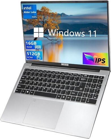 16 Inch Laptop Computer | Gaming Laptop | 16GB RAM 1TB SSD | 12th Gen N100 Processor | FHD 1920 * 1200 Display | 180 Angle Opening | Backlit Keyboard | Windows 11 Pro | Fingerprint Unlock in Saudi Arabia